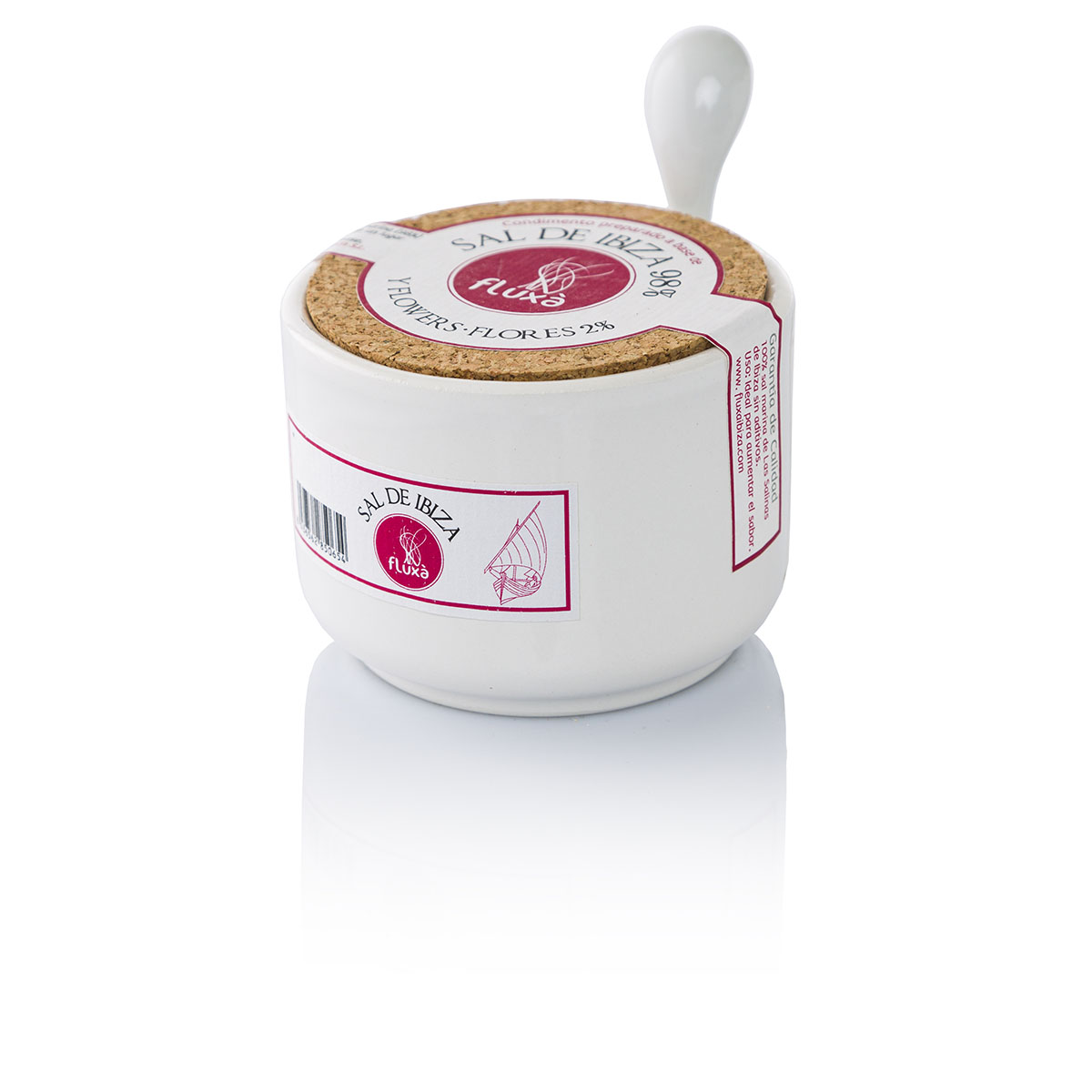 FL 50739 FL Zout van Ibiza met Bloemen Keramisch - 150GR pstrongAmbachtelijk zeezout/strong uit de zoutvlaktes van Ibiza, rijk aan natuurlijke mineralen dankzij de unieke Posidonia-invloed. Zon gedroogd, puur gemalen in steen en handverpakt voor optimale textuur. Fijn genoeg voor culinaire creaties: puur, gezond &eacute;n natuurlijk. Het zout wordt gepresenteerd in een stijlvol keramisch potje met bijhorend lepeltje: een elegante blikvanger op elke tafel. Verkrijgbaar in strongverschillende smaakvarianten/strong zoals met mediterrane kruiden, saffraan of bloemen. Een ware toevoeging aan gourmetervaringen./p FL 50739